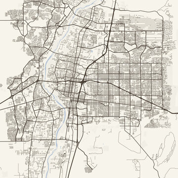 Albuquerque City Map Sophisticated Geometric Urban Topography Featuring Meticulous Linework and Balanced Composition in a Timeless Minimalist Scandinavian Blueprint Aesthetic Perfect for Modern Interi