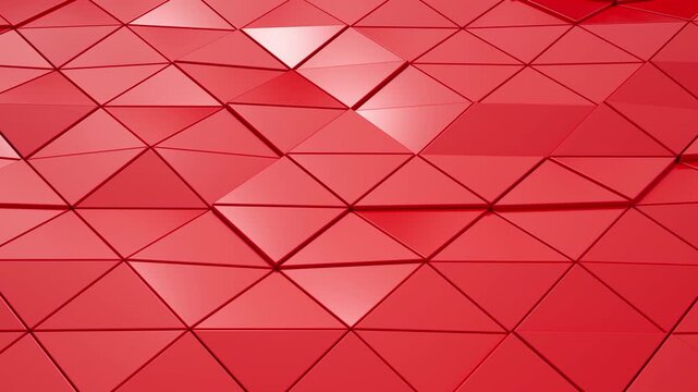 3d Abstract Red triangle animation background. 3d rendering not AI