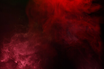 Fototapeta premium Red steam on a black background.
