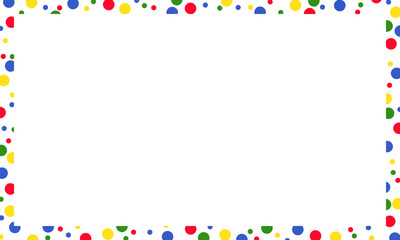 Primary Color Dot Border Frame Rectangle, Colorful Circle Border Confetti Frame Background © FyfaMetarial