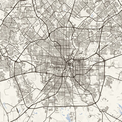 Obraz premium San Antonio City Map Sophisticated Geometric Urban Topography Featuring Meticulous Linework and Balanced Composition in a Timeless Minimalist Scandinavian Blueprint Aesthetic for Home Gallery.