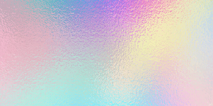 Abstract pastel rainbow hologram, silver iridescent foil texture background, raster image.