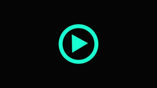 Play icon, play pulse button, video play icon for website and mobile design animation on black background, Minimal play icon visualization.