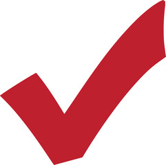 A large red check mark on a white background © MDMaksud