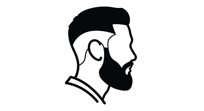 Low fade with taper haircut for men stylish side profile illustration