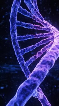 Dna genome rotates in seamless animation showcasing biogen technology and visualization capabilities in bioinformatics