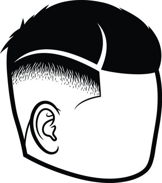 Low fade with taper haircut stylish men's grooming illustration