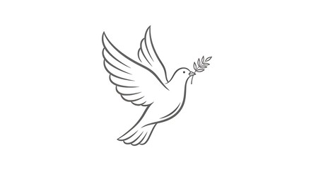 Fototapeta premium A dove flying with an olive branch