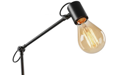 Fototapeta premium Modern industrial style desk lamp with edison light bulb isolated against background