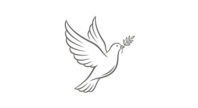 A dove flying with an olive branch