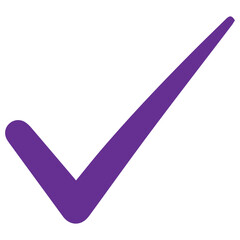 A large purple checkmark on a white background © MDMaksud
