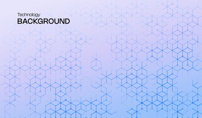 Fototapeta premium Abstract hexagon pattern finance event with tech blue grid and science background. Medical dna backdrop with molecule health connect and texture cell for banner. Data structure pattern.