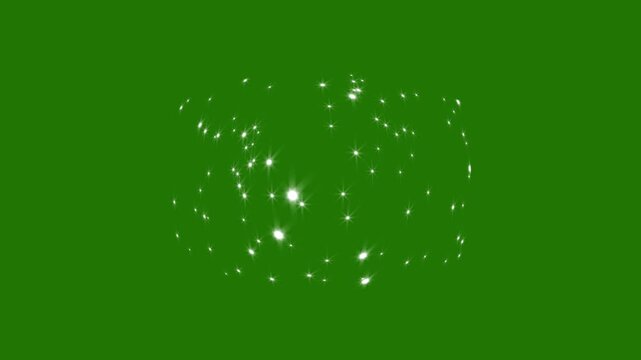 4K White cartoon blinking stars and retro vector stars animation, twinkling starry night sky background, milky way stars, ideal for children's content, animations and creative motion graphics projects