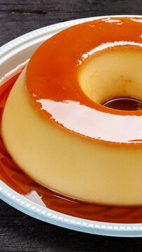 Condensed milk pudding with eggs