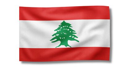 Fototapeta premium A waving flag of Lebanon.
