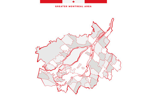 Greater Montreal - Municipalities of Montreal with all cities and regions planning and delivering regional Gouvernement services.	
