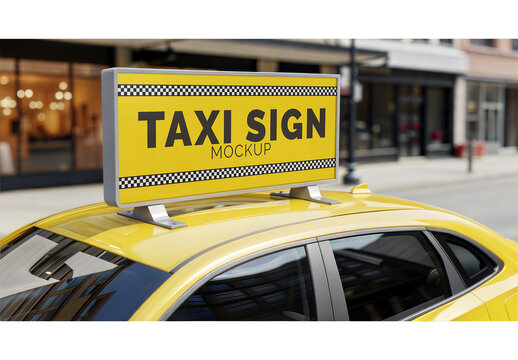 Taxi Sign Mockup