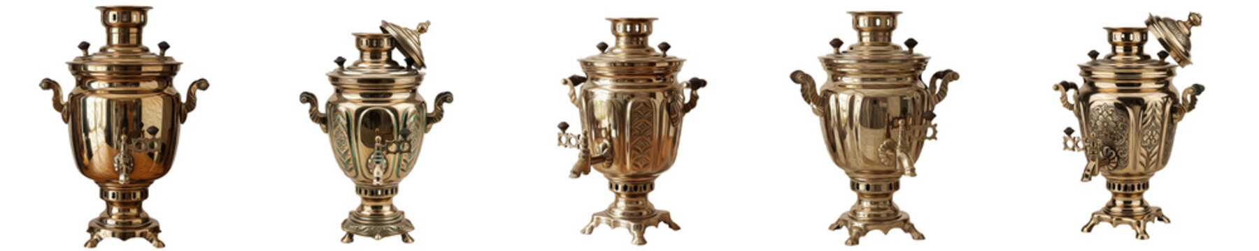 the  series of  samovar  isolated on white background photo PNG]]]]]