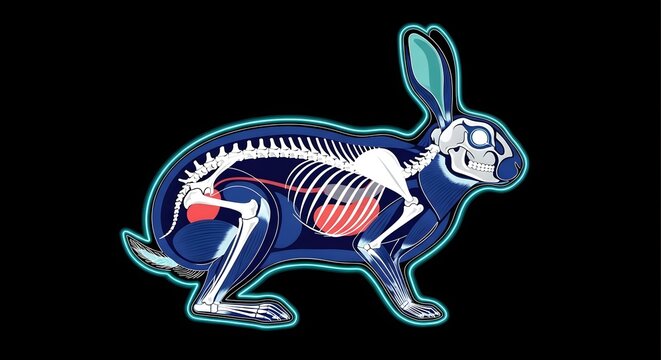 Anatomy of a rabbit skeleton.