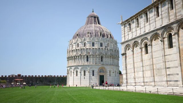 Pisa Baptistery and Cathedral at Piazza dei Miracoli, Tuscany