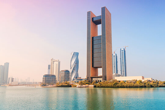 2 December 2025, Bahrain, Manama: cityscape with contemporary architecture along the clear blue water, representing Middle Eastern travel