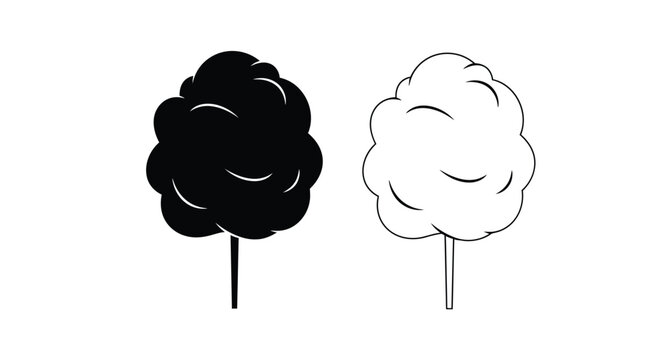 Two tree designs one black and one white presented as a silhouette