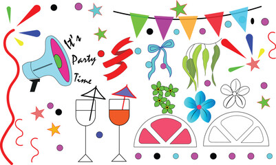 Obraz premium Colorful seamless pattern with party streamers and confetti for a fun new year celebration design