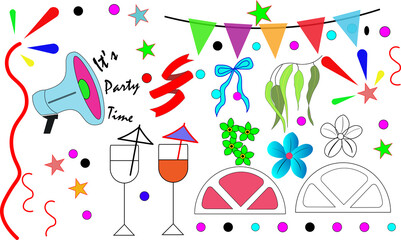Obraz premium Colorful seamless pattern of a happy new year party with streamers confetti gifts and festive decorations in a fun cartoon style