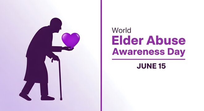 Elderly man holding heart for World Elder Abuse Awareness Day