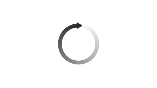 circle arrow, refresh, reload animation on the white background. rotation arrow icon symbol sign animation. Reload icon animation . Rotating circular with arrows, Colorful Rotating Recycle or Cycle.