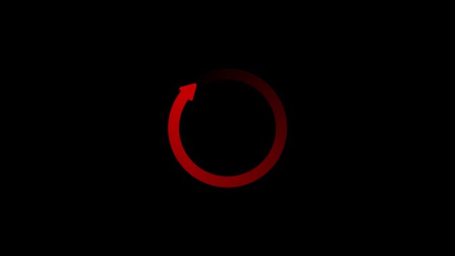 circle arrow, refresh, reload animation on the black background. rotation arrow icon symbol sign animation. Reload icon animation . Rotating circular with arrows, Colorful Rotating Recycle or Cycle.