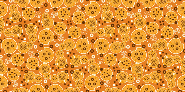 biscuit seamless pattern vector illustration. biscuit seamless pattern background design. cookies seamless pattern background vector illustration