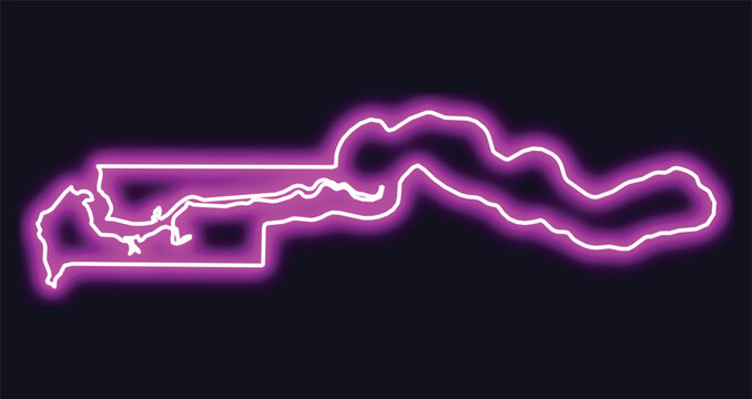 Gambia outline neon glow effect country africa