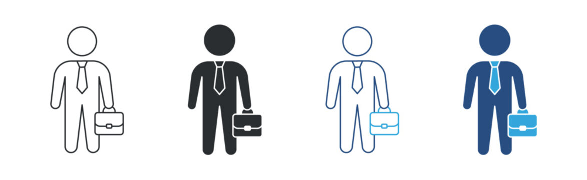 Business People Icon Set, Professional Worker Icons, Vector Illustration