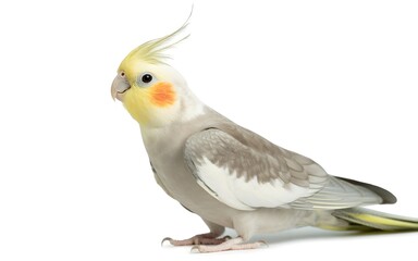Obraz premium Cockatiel bird with yellow crest and orange cheeks
