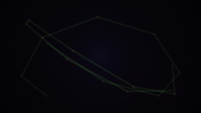 Geometric shapes on black background.