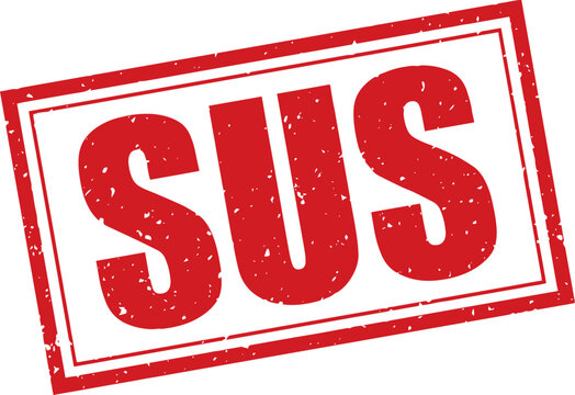Red Sus Rubber Stamp Sign Mark Word Text Written in Grunge Vector in Double Sharp Border in Transparent Background, Svg, Png