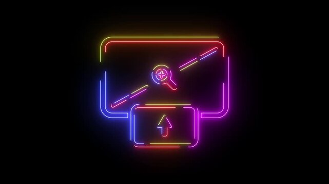 Put-In Replace Substitute neon line icon seamless loop