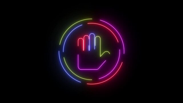 Do not enter neon line icon seamless loop