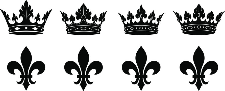 Royal crowns and fleur de lis symbols