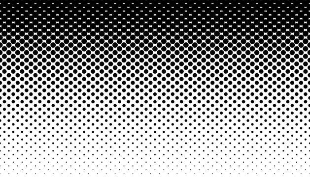 Black and White Halftone Gradient Pattern Background