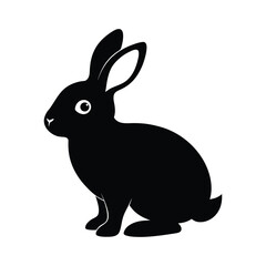 Obraz premium Bunny Rabbit Silhouette on White Background