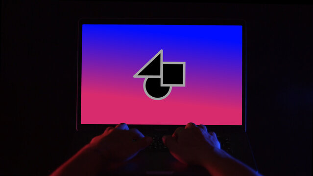 Laptop Dark Mockup 5 Static Color &ndash; Modern Notebook Screen Presentation in Dark Theme, Minimal Black Device Display, Website and App UI UX Showcase Template