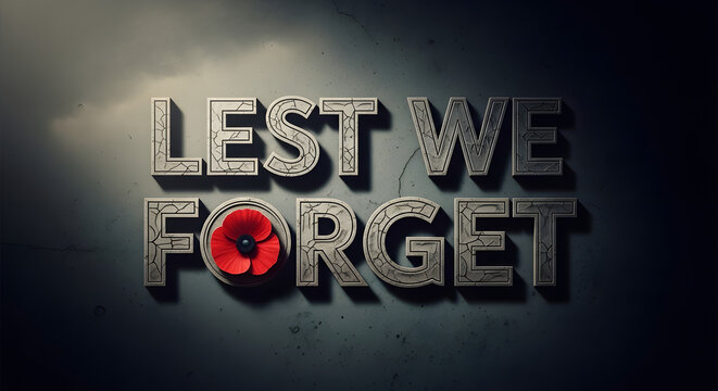 Lest we forget text with poppy
