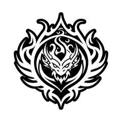 Obraz premium Dragon tattoo icon in solid style