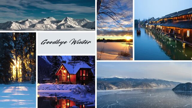 Blue and White Minimalist Goodbye Winter Video | Goodbye Winter 