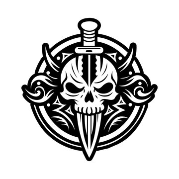 Cursed dagger icon in glyph style