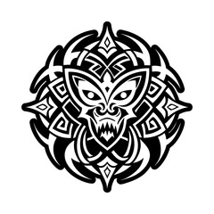 Fototapeta premium Evil tattoo icon in filled style