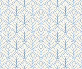 Abstract art deco leaves seamless pattern. Vector geometric texture. © daniela