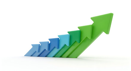 Obraz premium Gradual progression depicted through ascending arrows symbolizing growth and improvement